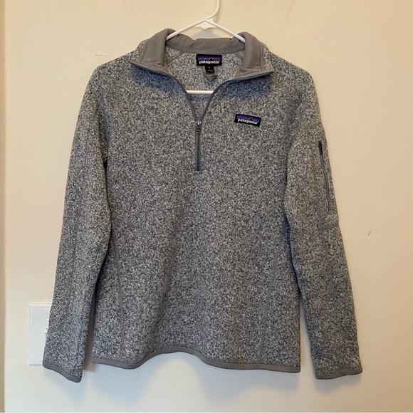 PATAGONIA Women's Better Sweater 1/4-Zip Fleece Knit Birch White Gray Sz Small - Picture 3 of 13
